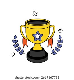 Icono De Vector De Concepto De Trofeo Eps 10 Archivo