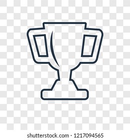 Trophy concept vector linear icon isolated on transparent background, Trophy concept transparency concept in outline style