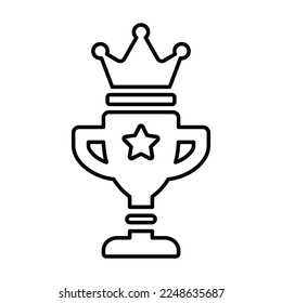 Trophy Crown Icon In Line Style