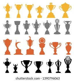 Trophy Cup Award For Champion Winner Silhouette Collection