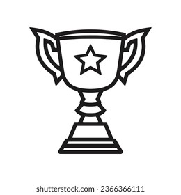 Trophy cup, award icon. Champion cup isolated on white background.