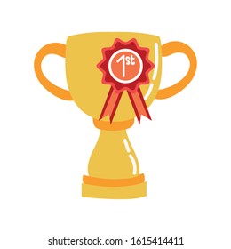 trophy cup award isolated icon vector illustration design