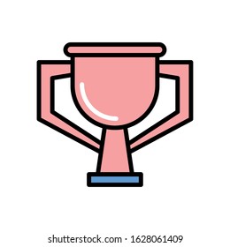 trophy cup award isolated icon vector illustration design