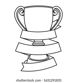 trophy cup award isolated icon vector illustration design