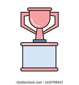 trophy cup award isolated icon vector illustration design