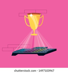 trophy cup award with keypad hardware