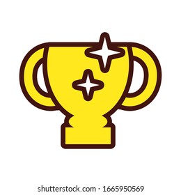 trophy cup award line and fill icon vector illustration design