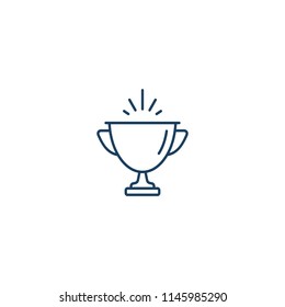 Trophy Cup Award line Icon, Vector flat design outline symbol.