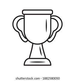 trophy cup award line style icon vector illustration design