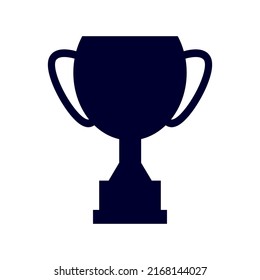 Trophy cup. Award cup silhouette. Winner symbol. Vector isolated on white.