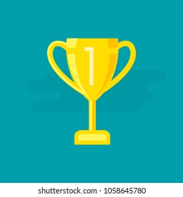 Trophy cup, award symbol. Flat style. Stock vector illustration for Your design.