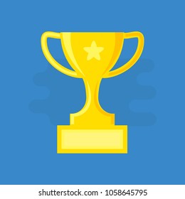 Trophy cup, award symbol. Flat style. Stock vector illustration for Your design.