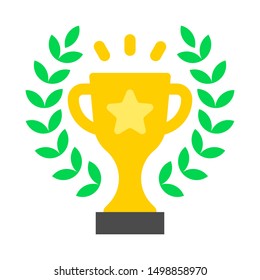 Trophy cup. Award symbol. Flat icon