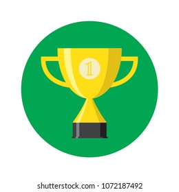 Trophy cup, award, vector icon in flat style