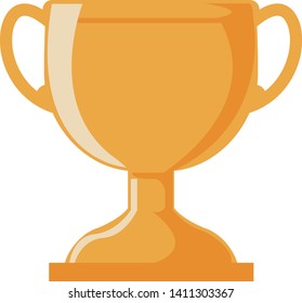 Trophy cup, award, vector icon in flat style.champion golden trophy .