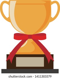 Trophy cup, award, vector icon in flat style.champion golden trophy .