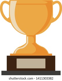 Trophy cup, award, vector icon in flat style.champion golden trophy .