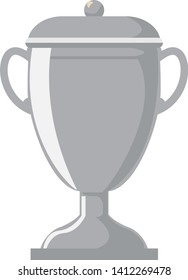 Trophy cup, award, vector icon in flat style.champion silver trophy .