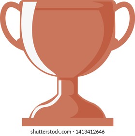 Trophy cup, award, vector icon in flat style.champion bronze trophy .
