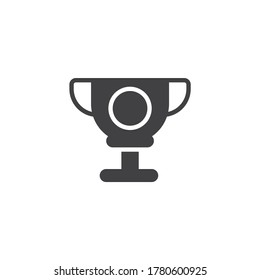 Trofeo, icono del vector de premio. signo plano relleno para concepto móvil y diseño web. Ganador, ícono de glifo de copa campeón. Símbolo, ilustración del logotipo. Gráficos vectoriales