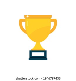 Trofeo, premio, icono vector en estilo plano.