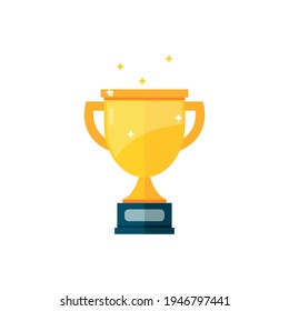 Trophy cup, award, vector icon in flat style.