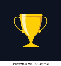 Trophy cup, award, vector icon in flat style