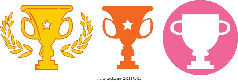 Trophy cup, award, vector icon in flat style