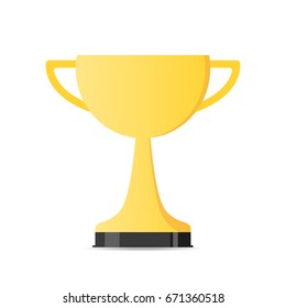 Trophy cup, award, vector icon in flat style on white background.