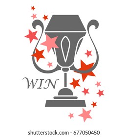 Trophy cup, award, vector cup icon in flat style. Simple winner symbol. Congratulations on your win
