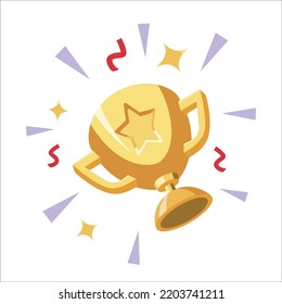 Trophy cup, award, vector illustration