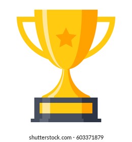 Trophy Cup, Award, Vector Illustration In Flat Style