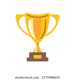 Trophy cup, award, winning vector icon in flat style on white background