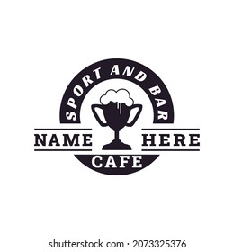 Trophy Cup Beer for Vintage Retro Sports Bar Cafe Tavern logo design inspiration