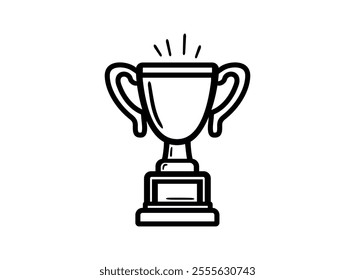 Trophy cup black icon. Champion cup vector symbol. Trophy award vector icon for web graphic design. Prize First Place awards, success, triumph, championship Vector illustration. Sport icon