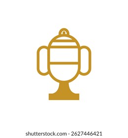 Trophy cup champion award vector logo design