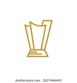 Trophy cup champion award vector logo design