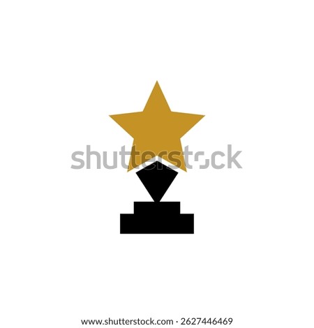 Trophy cup champion award vector logo design