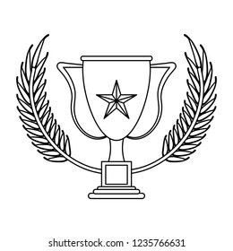 Trophy cup champion black and white