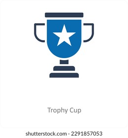 Trophy Cup and champion icon concept