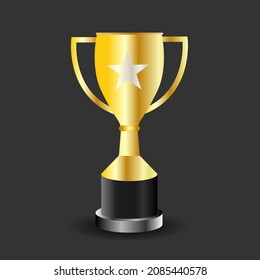 Trophy cup. Champion trophy, simple clip art vector illustration