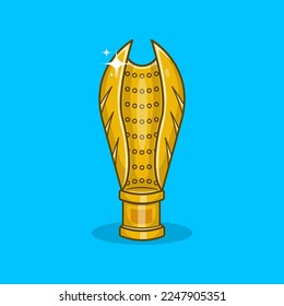 Trophy cup. Champion trophy, sparkling gold cup, sports award. Winner prize. Champion trophy winner trophy award