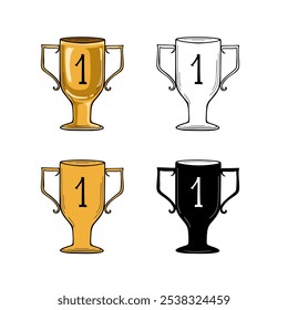 Trophy cup Champion vector illustration