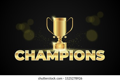 Trophy cup. Champions award, sport victory, winner prize concept. Competition success, first place, best win, celebration ceremony symbol.