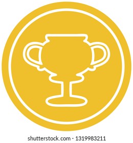 trophy cup circular icon symbol