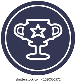 trophy cup circular icon symbol