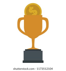 trophy cup with coin