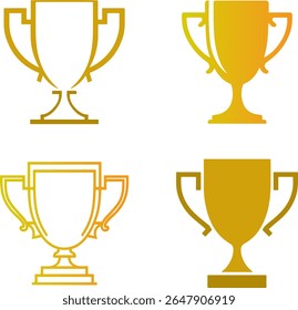 Trophy Cup Color Vector Design Collection