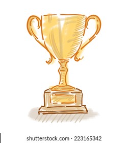 Trophy Cup Colorful Sketch