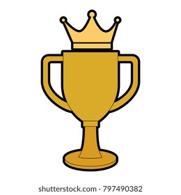 trophy cup with crown championship award